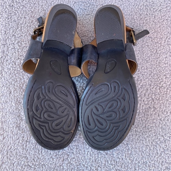 BOC Born Concept Emmeline Black Leather Strap Block Heels Sz 9 M - Picture 14 of 15